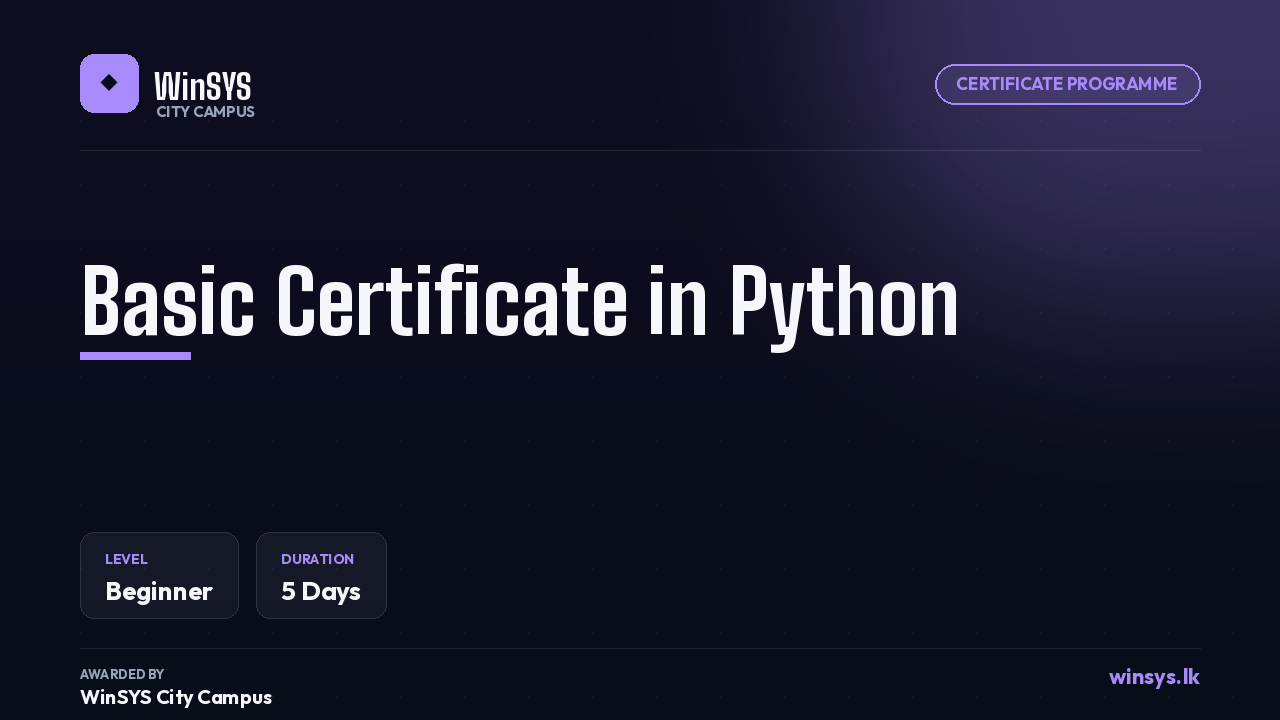 Basic Certificate in Python