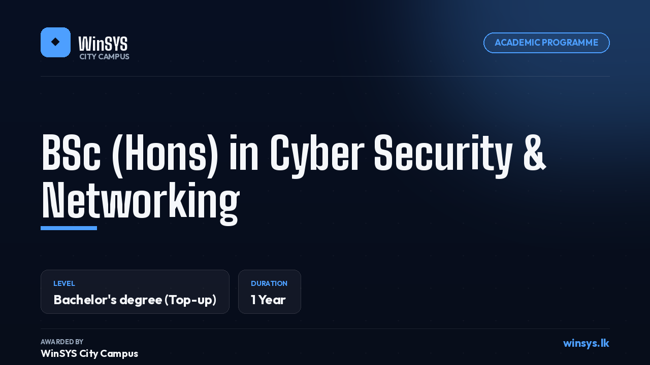 BSc (Hons) in Cyber Security & Networking