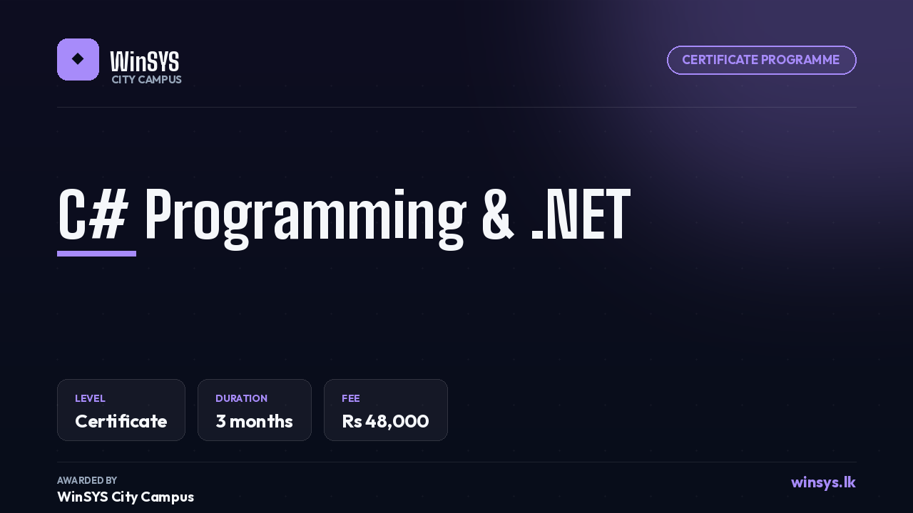 C# Programming & .NET
