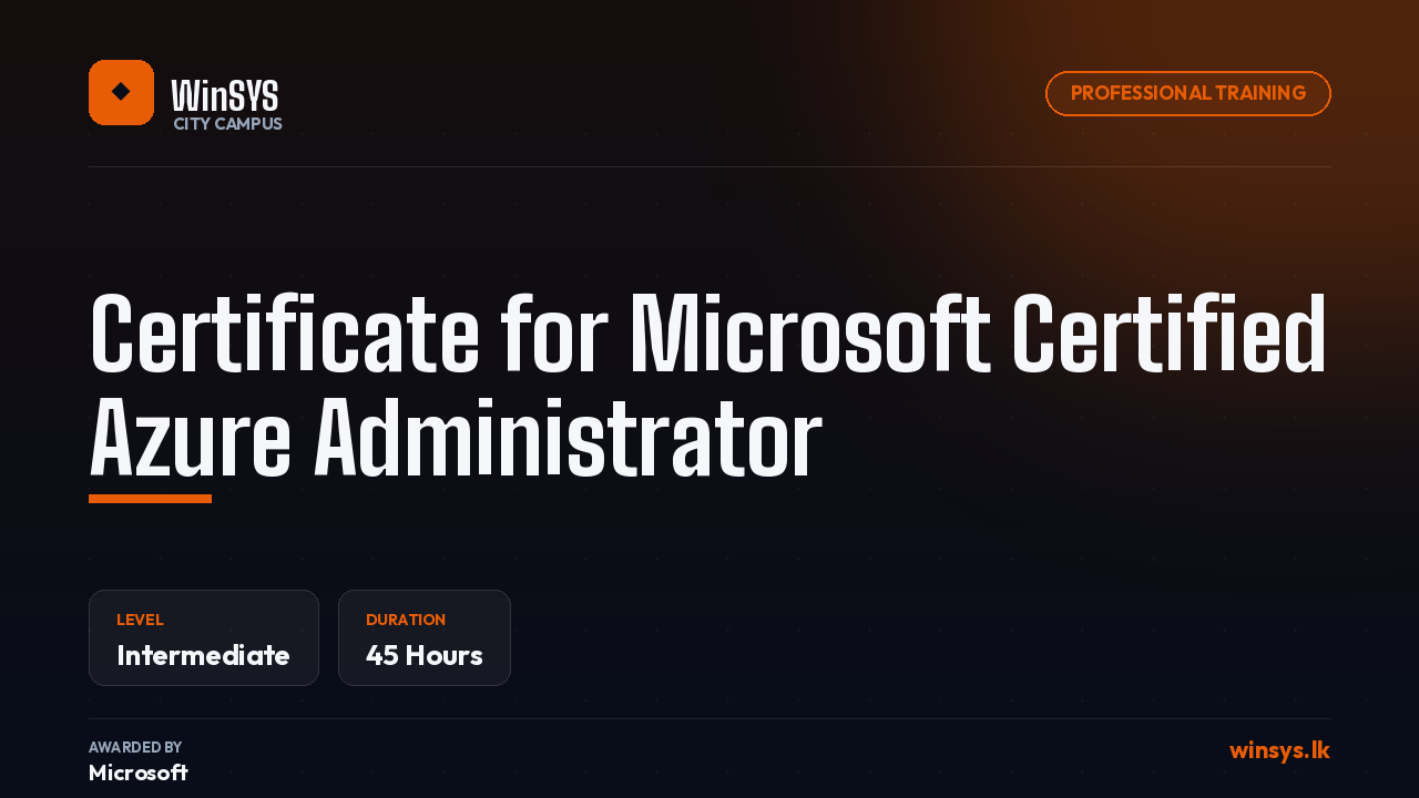 Certificate for Microsoft Certified Azure Administrator