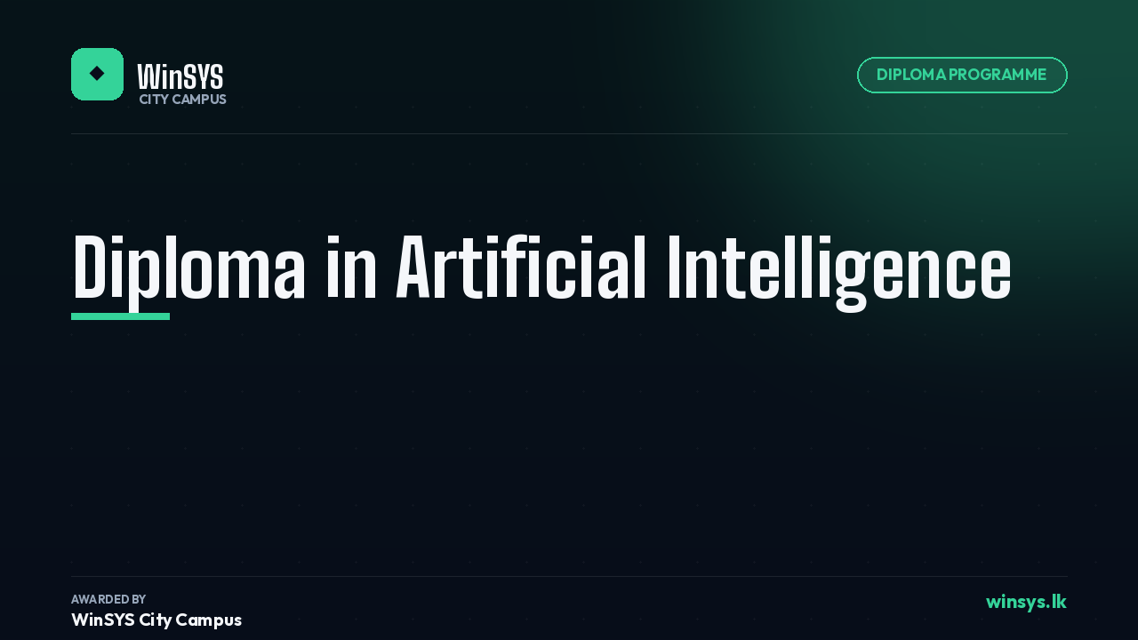 Diploma in Artificial Intelligence