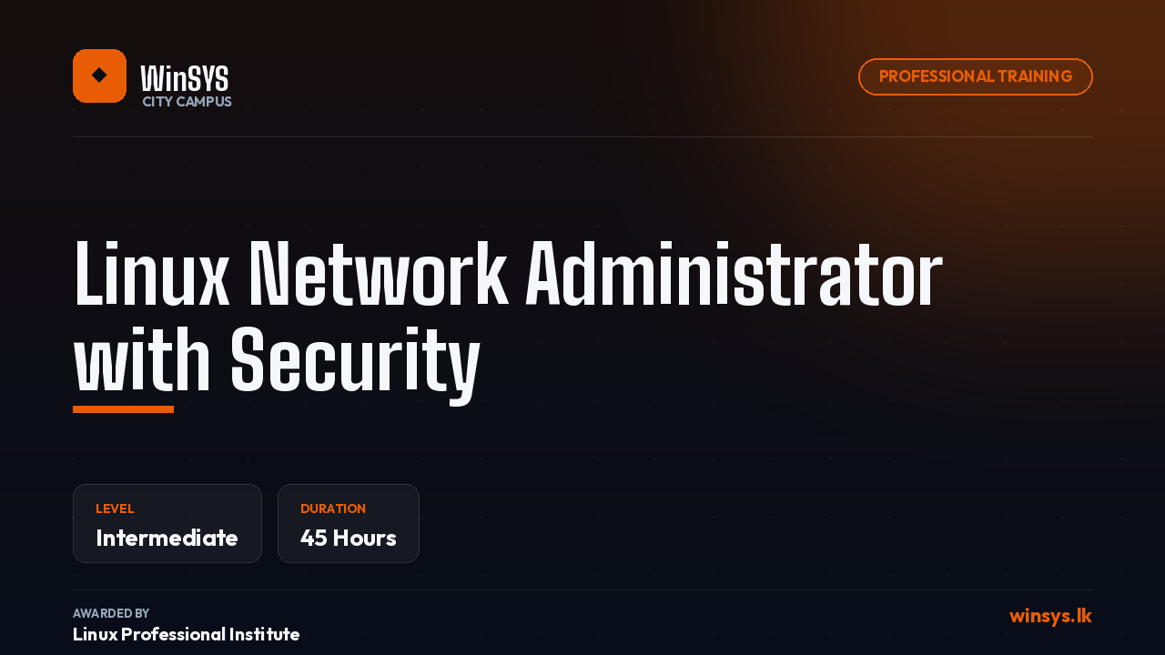 Linux Network Administrator with Security