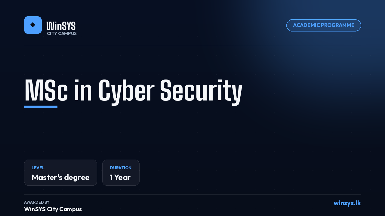 MSc in Cyber Security