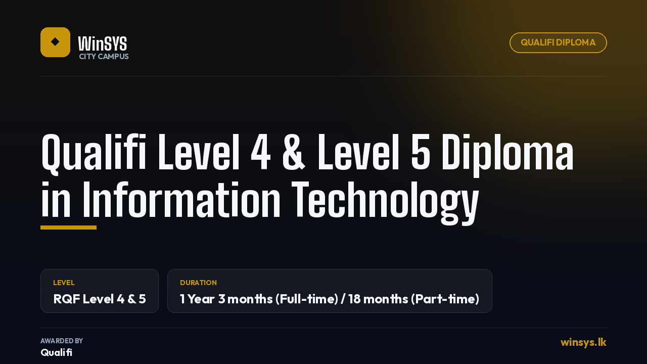 Qualifi Level 4 & Level 5 Diploma in Information Technology