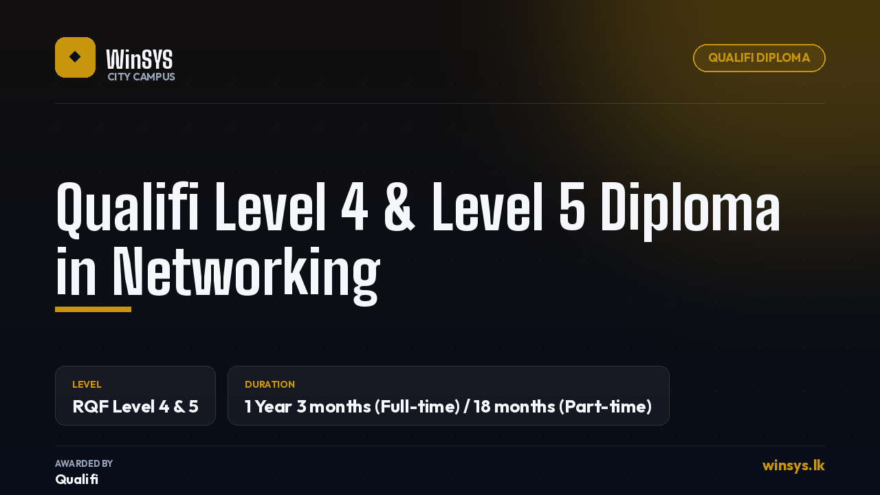 Qualifi Level 4 & Level 5 Diploma in Networking
