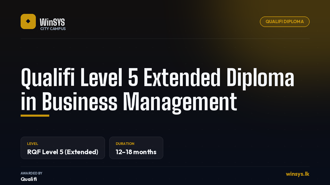 Qualifi Level 5 Extended Diploma in Business Management