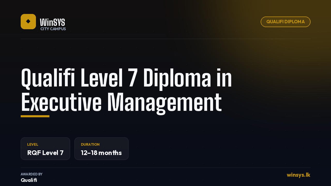 Qualifi Level 7 Diploma in Executive Management