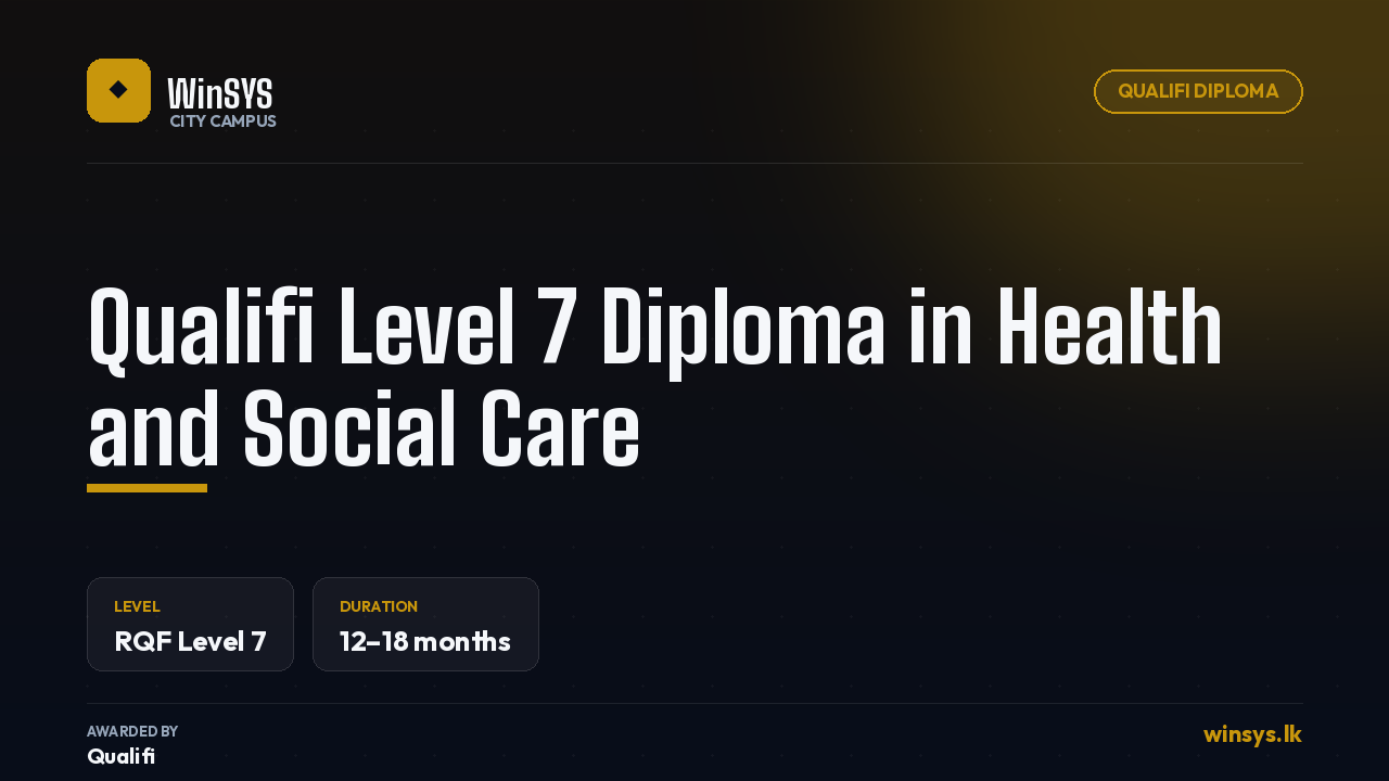 Qualifi Level 7 Diploma in Health and Social Care