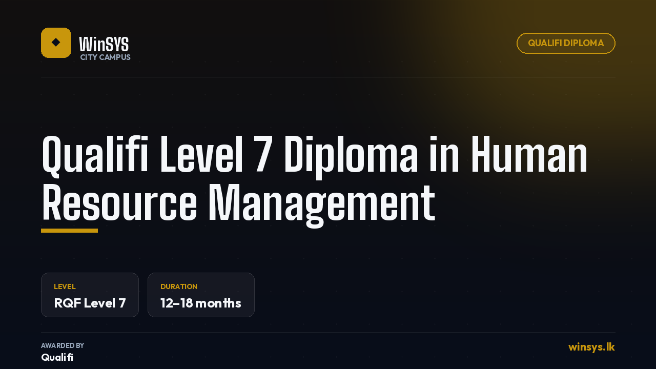 Qualifi Level 7 Diploma in Human Resource Management