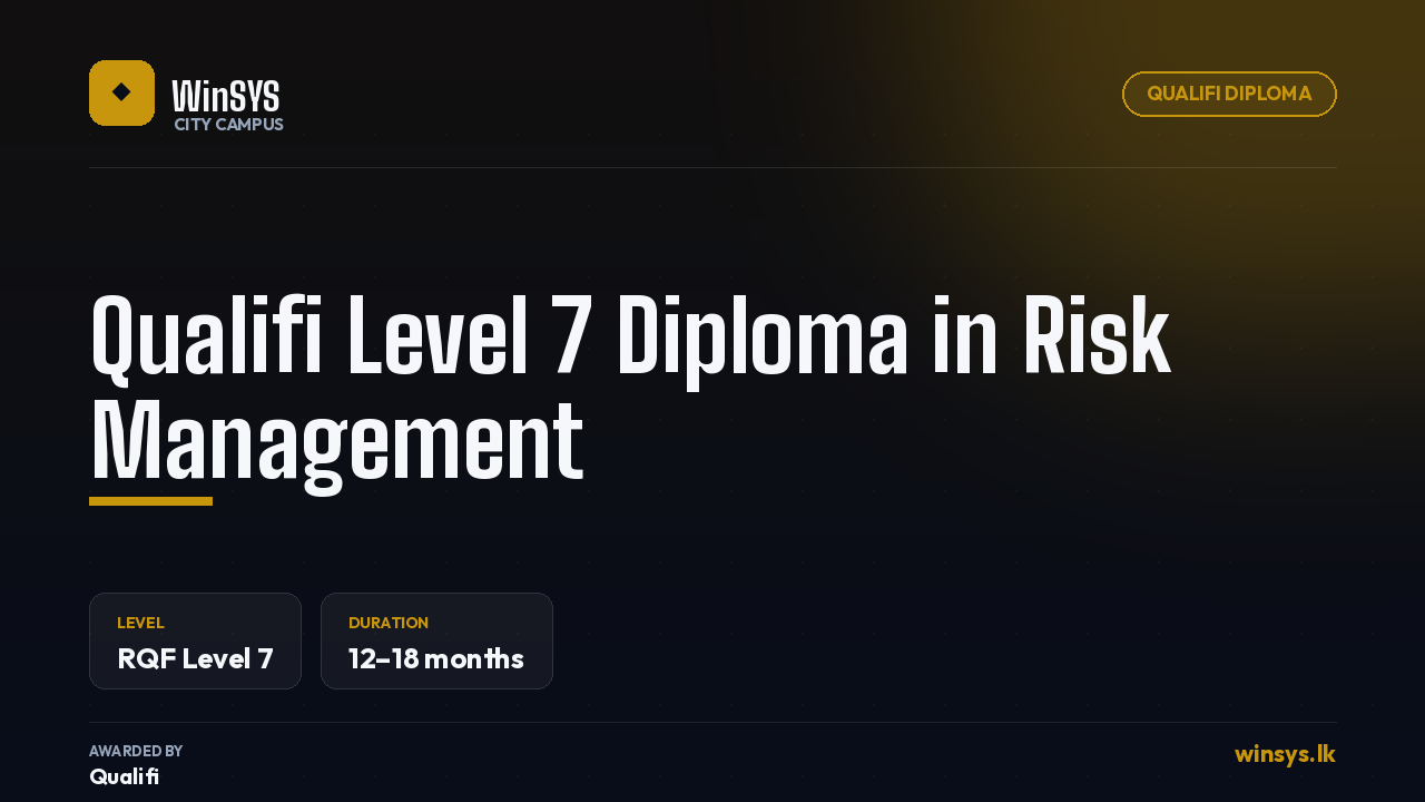 Qualifi Level 7 Diploma in Risk Management