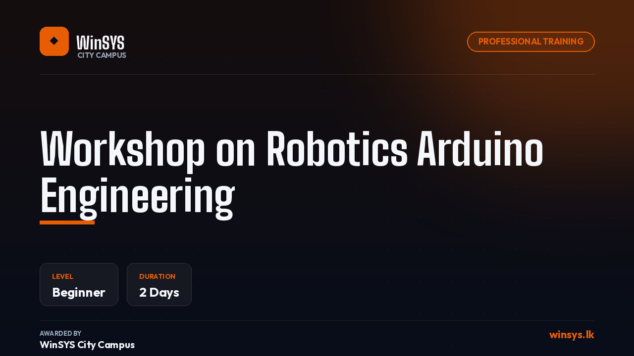 Workshop on Robotics Arduino Engineering